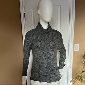 le chateau Charcoal Gray Ribbed Turtleneck Sweater